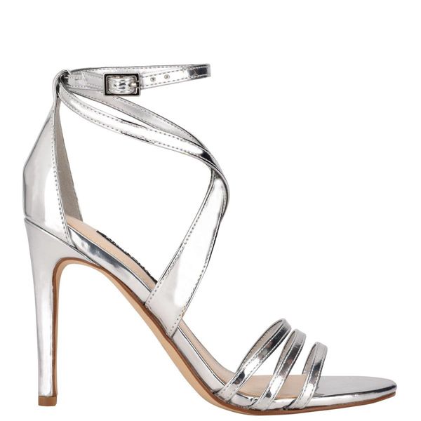 Nine West Ilov Strappy Dress Silver Heeled Sandals | South Africa 31E13-8W30